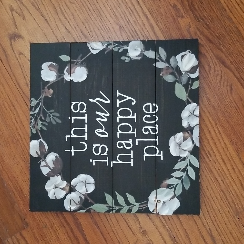 Wood Sign that says "this is our happy place"